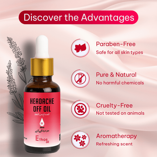 Headache Off Oil | 30ml | Natural Calm for Migraines - Ethos Wellness