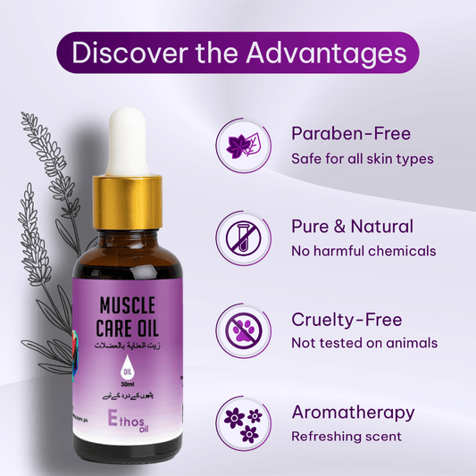 Muscle Care Oil | 30ml | Natural Relaxant for Muscles - Ethos Wellness