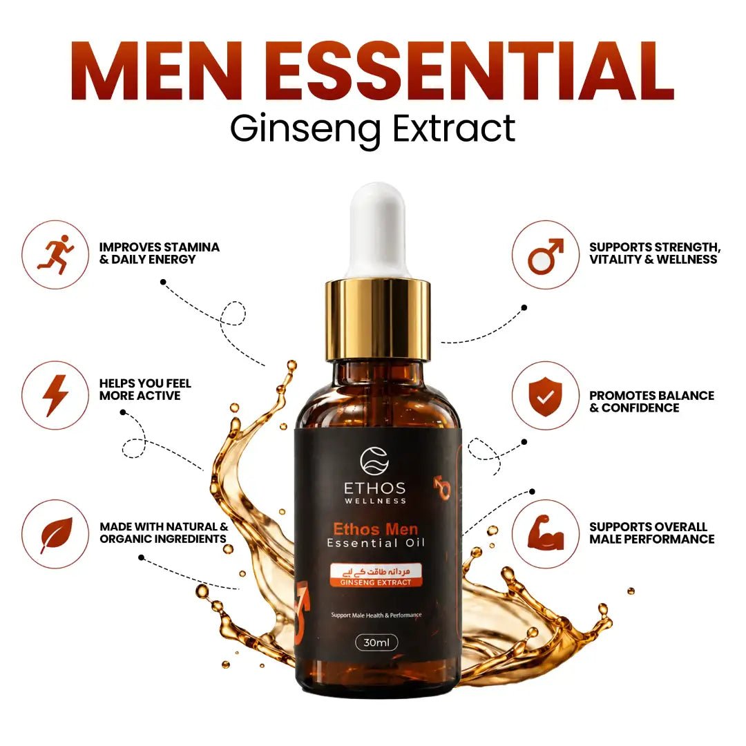 Ethos Men Essentail Oil supports strength and improve overall male performance