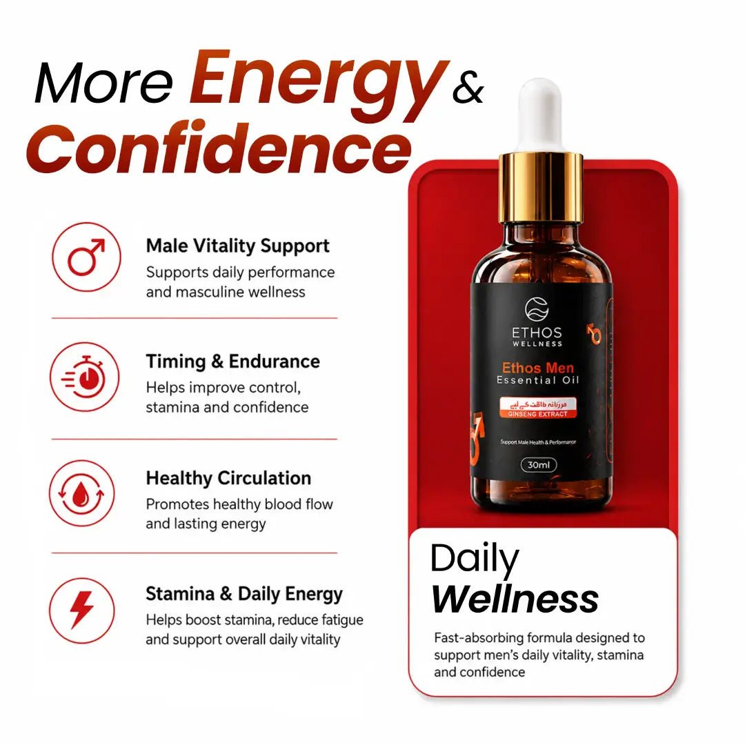 Ethos Men Essential oil for stamina, male vitality and overall energy