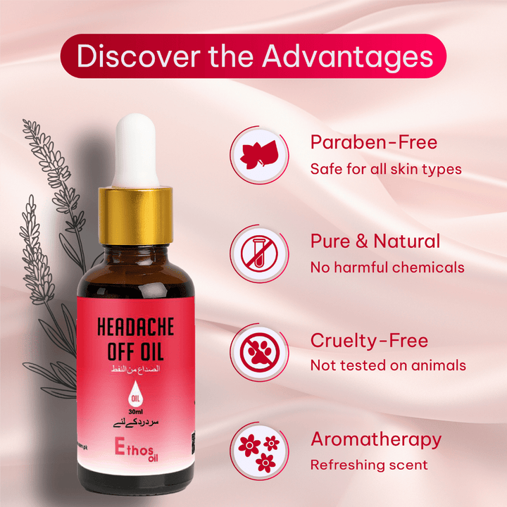 Headache Off Oil | 30ml | Natural Calm for Migraines - Ethos Wellness