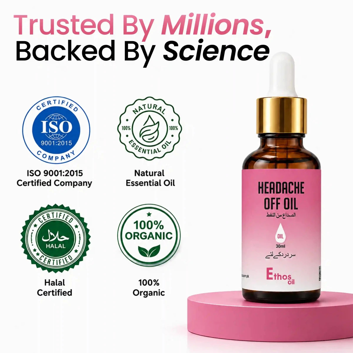 Headache Off Oil | 30ml | Natural Calm for Migraines - Ethos Wellness