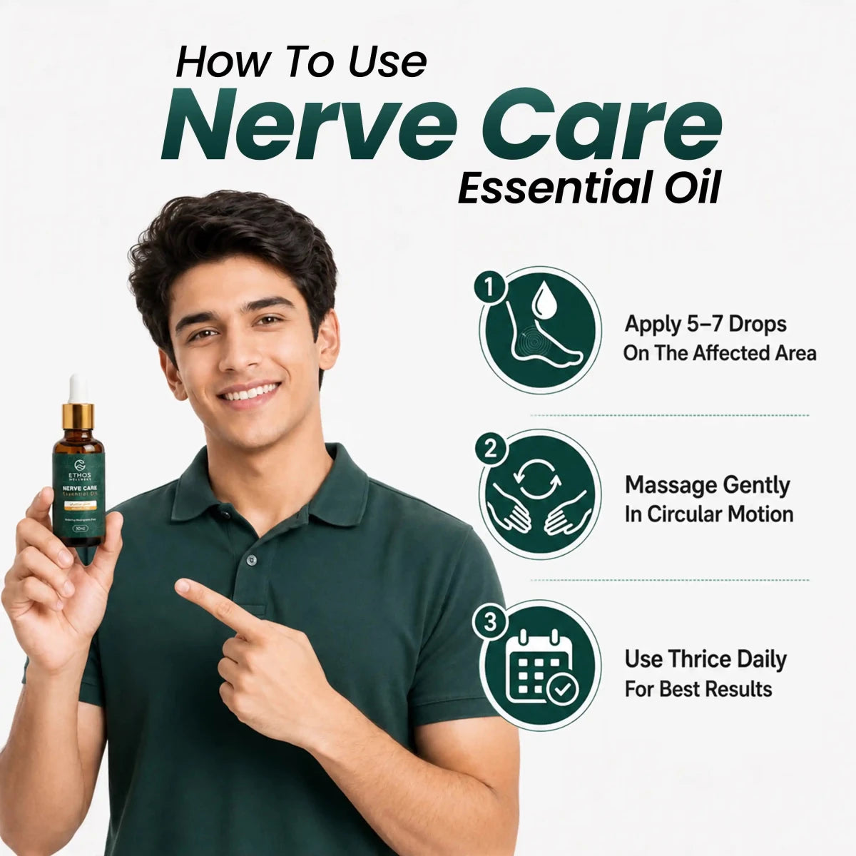 Nerve Care Oil - Numbness, Sciatica, & Neuropathic Pain Relief | 30ml - Ethos Wellness