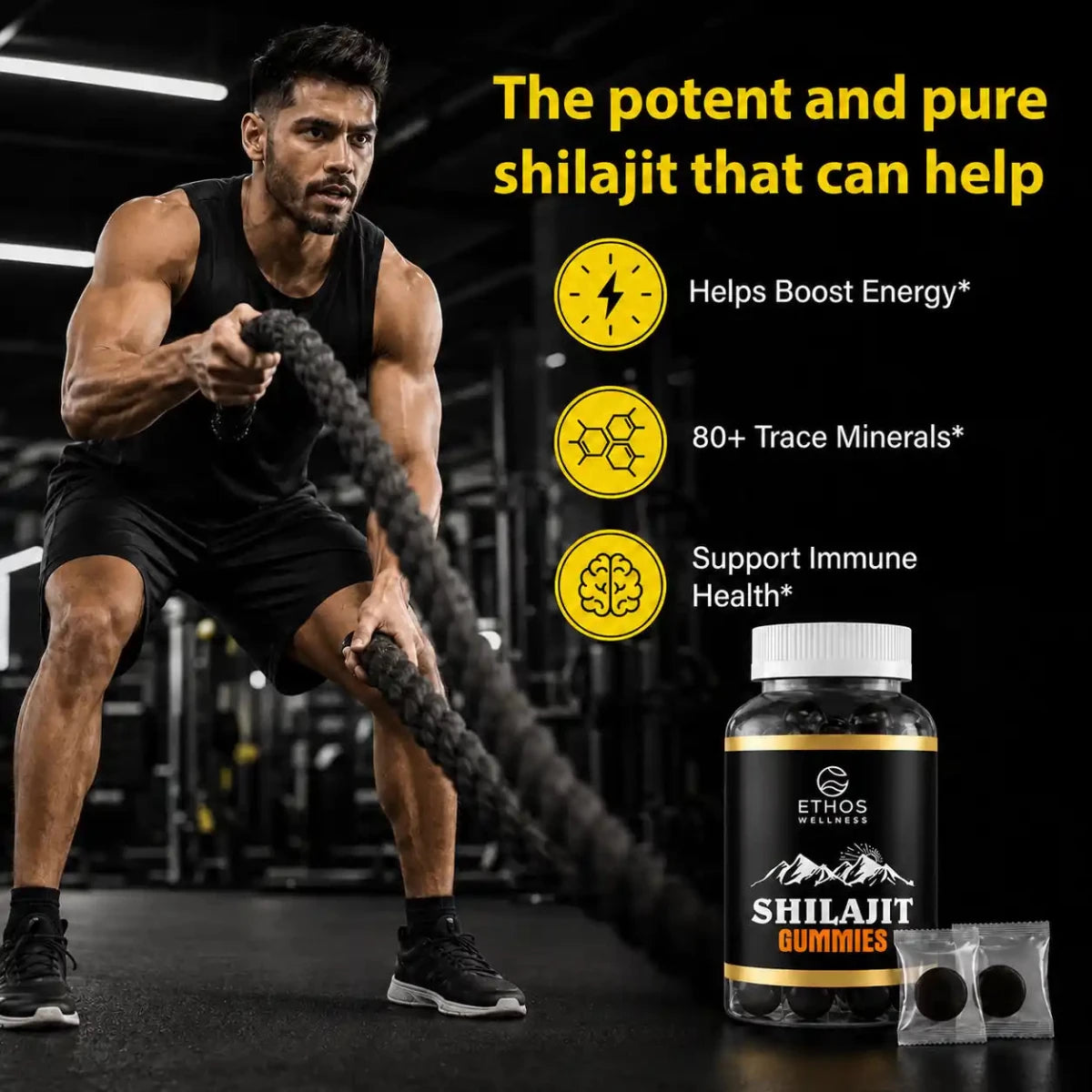 Pure Himalayan Shilajit Gummies - 80+ Minerals & Fulvic Acid - Ethos Wellness