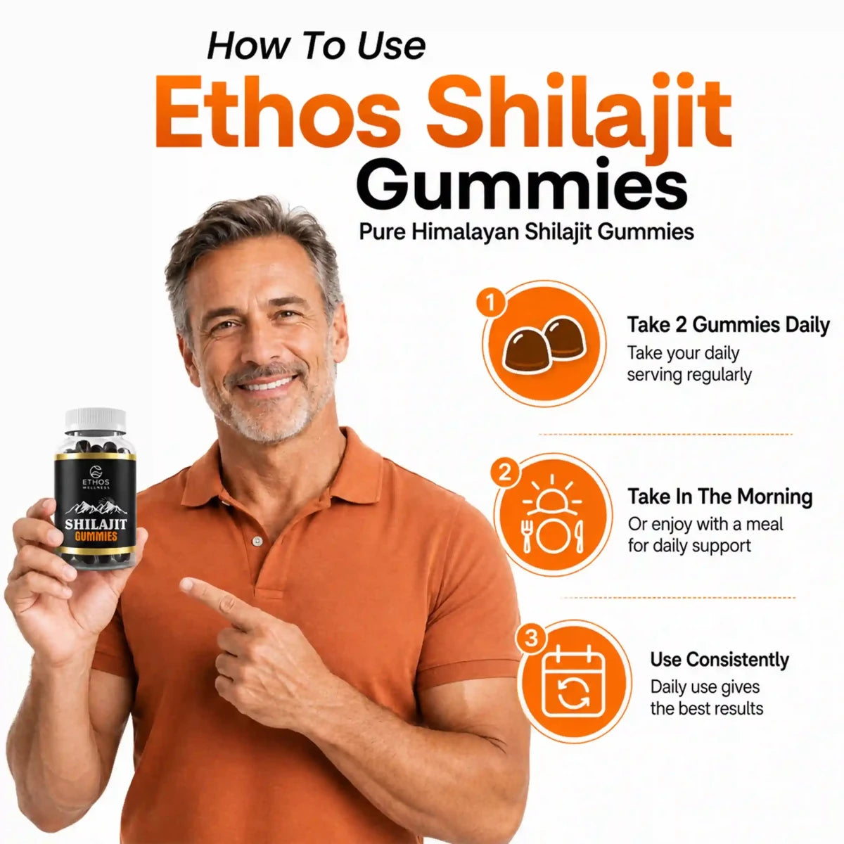Pure Himalayan Shilajit Gummies - 80+ Minerals & Fulvic Acid - Ethos Wellness